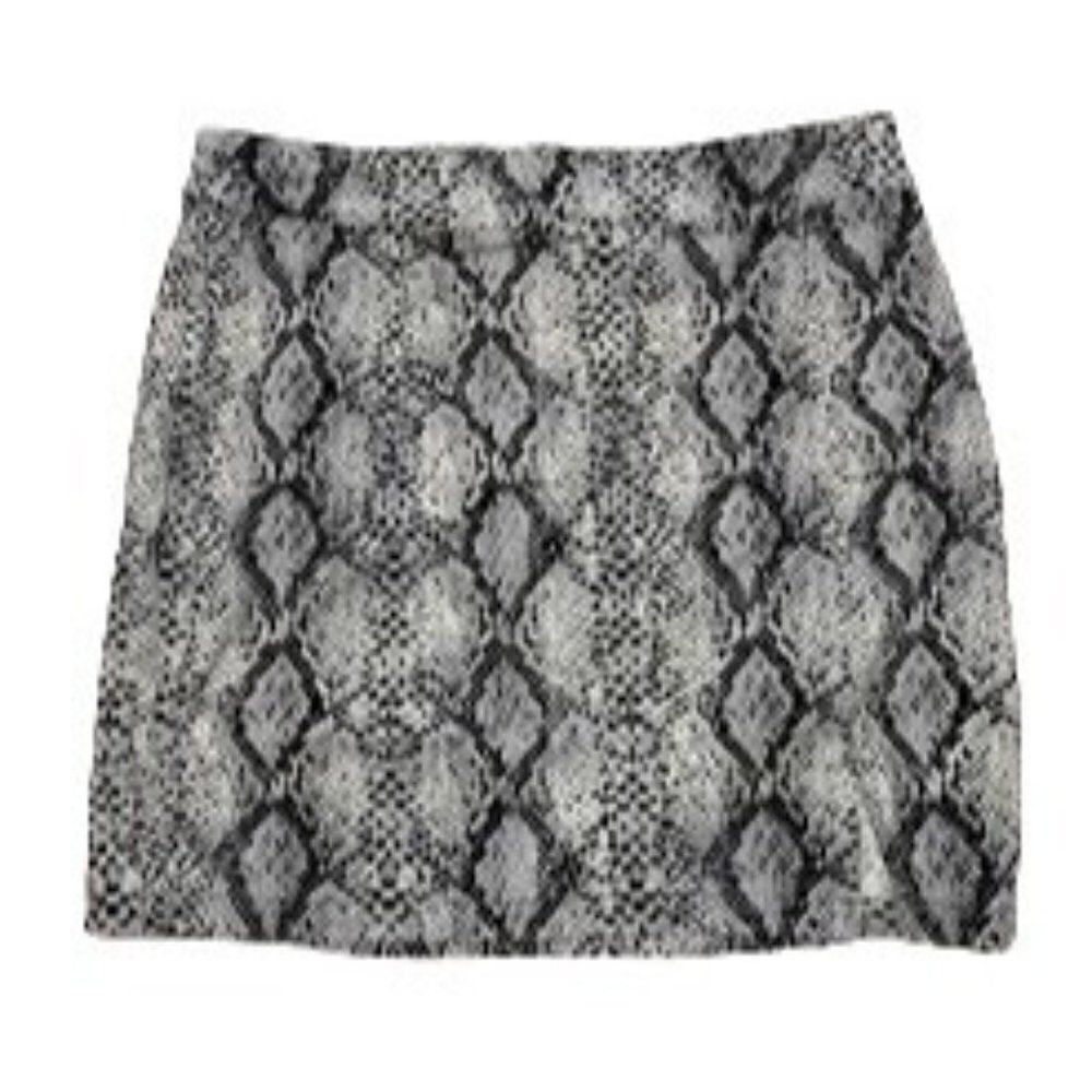 Garage Black Gray Snake Python Print Mini Skirt S… - image 1